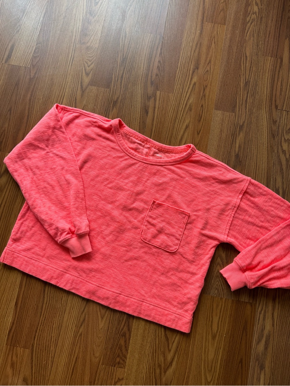 Aerie Bright Pink Oversized Long Sleeve Top Size Small